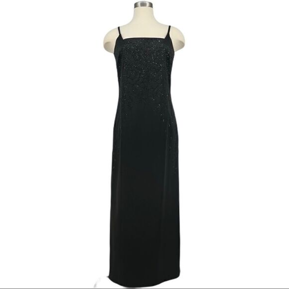 BYER TOO! Black Evening Gown with Floral Sequins - Picture 1 of 9